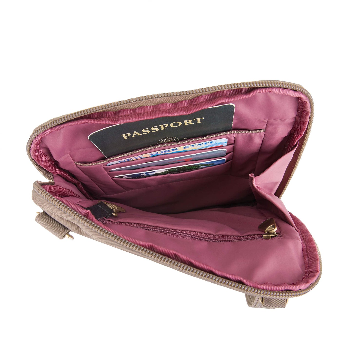 Travelon Anti-Theft Signature Quilted Slim Pouch, Sable, One Size, Anti-theft Signature Quilted Slim Pouch