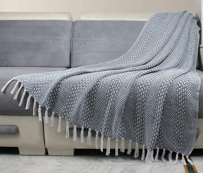 RAJRANG Dusty Blue Throw Blanket, Soft and Warm Living Room Decorative Throws - 60 x 50 Inch