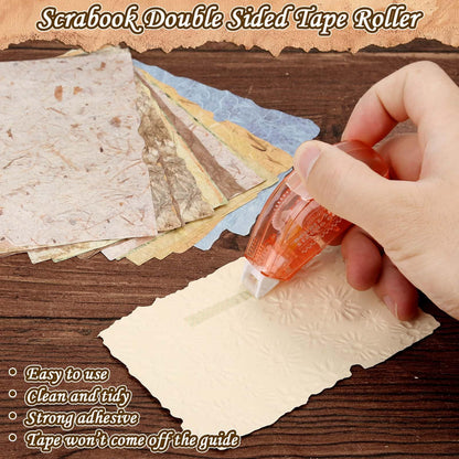 226 Sheets Vintage Scrapbook Paper Kit with Photo Tapes, Textured Scrapbooking Supplies Craft Paper for Junk Journal Supplies Planner Mixed Collage Materials Embellishments