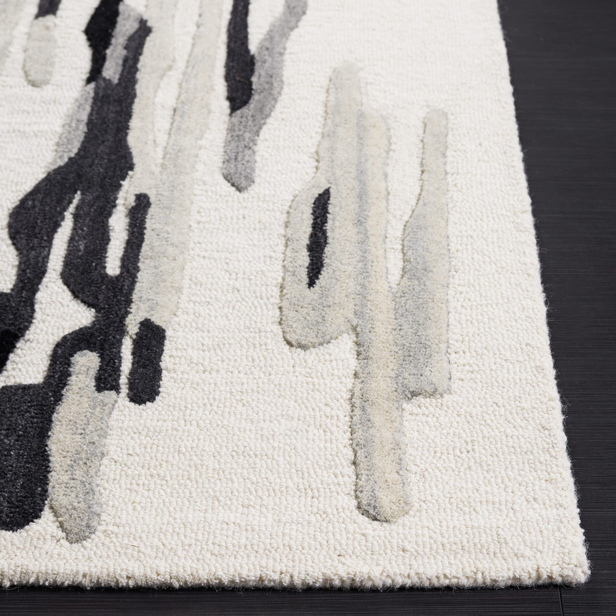 SAFAVIEH Area Rug 8x10 - Rodeo Drive Collection - Large - Ivory & Black, Handmade Wool, Mid-Century Modern Design, Ideal for Living Room, Bedroom, Office, Dining Space (RD858Z)