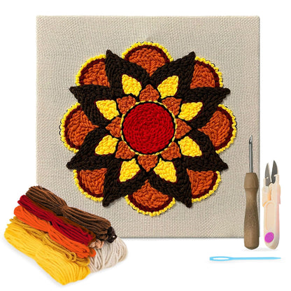 Lili Creations Complete Punch Needle Kit for Beginners & Adults – DIY Embroidery Punch Stitching Kit with Yarn, Canvas, and Tools – Perfect for Relaxation, Home Décor, Art, & Holiday Crafts