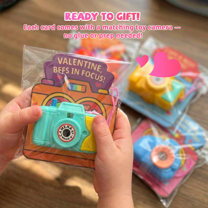 Valentines Day Cards for Kids School – 28 Pack Kids Viewfinder Toy Cameras with Greeting Cards, Classroom Exchange Valentine Gifts for Boys and Girls, Cards + Toys Bulk Set for School Valentine Party