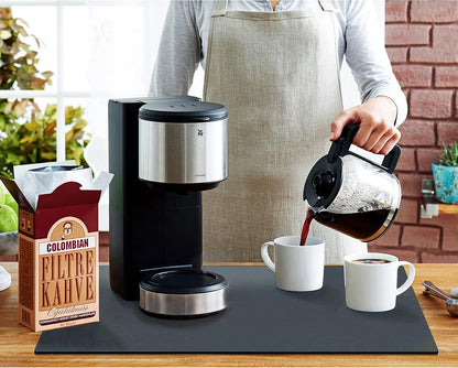 Golener Coffee Maker Rug, Coffee Bar Decor for Coffee Station, Non-slip Material Keeps Dish in Place, Marble Navy