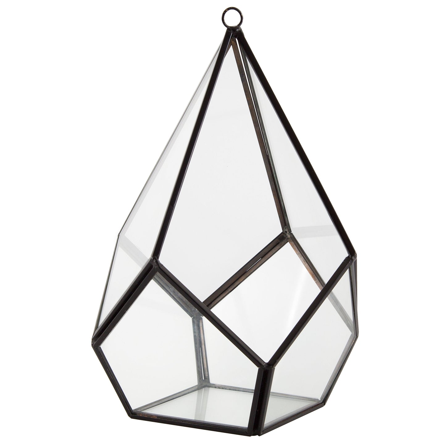 D'Eco Glass Teardrop Centerpiece (6x6x7)- Tabletop or Hanging Planter Terrarium- Spring Home & Wedding Decor- Fill with Succulents, Cacti, Air Plants, Moss, Flowers for Plant Lovers