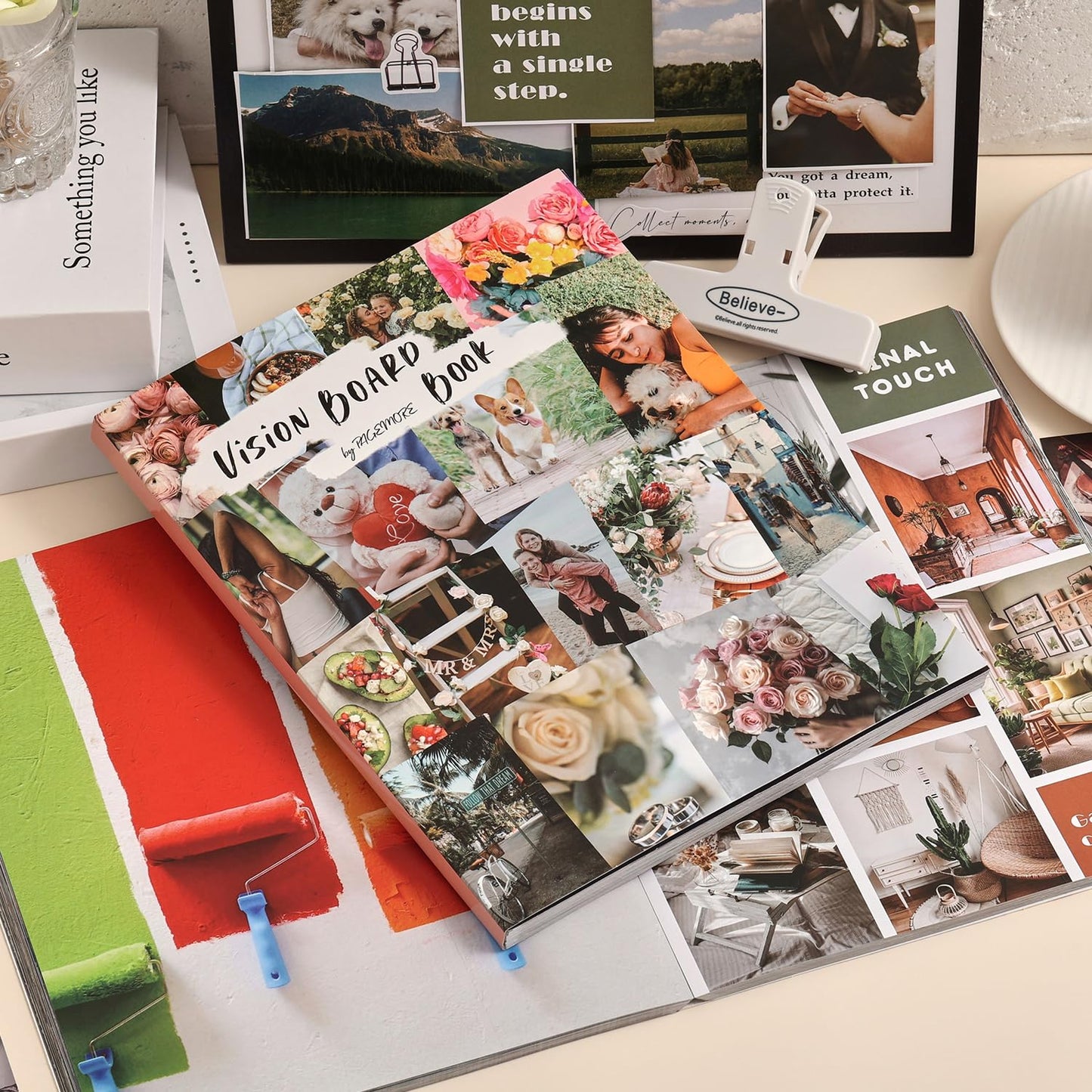 PAGEMORE Vision Board Book - 1200+ New and Improved Vision Board Pictures and Quotes for Vision Board Kit,Realize Dreams and Create Life Goals, Magazine for Vision Board Clip Art and Collage Book