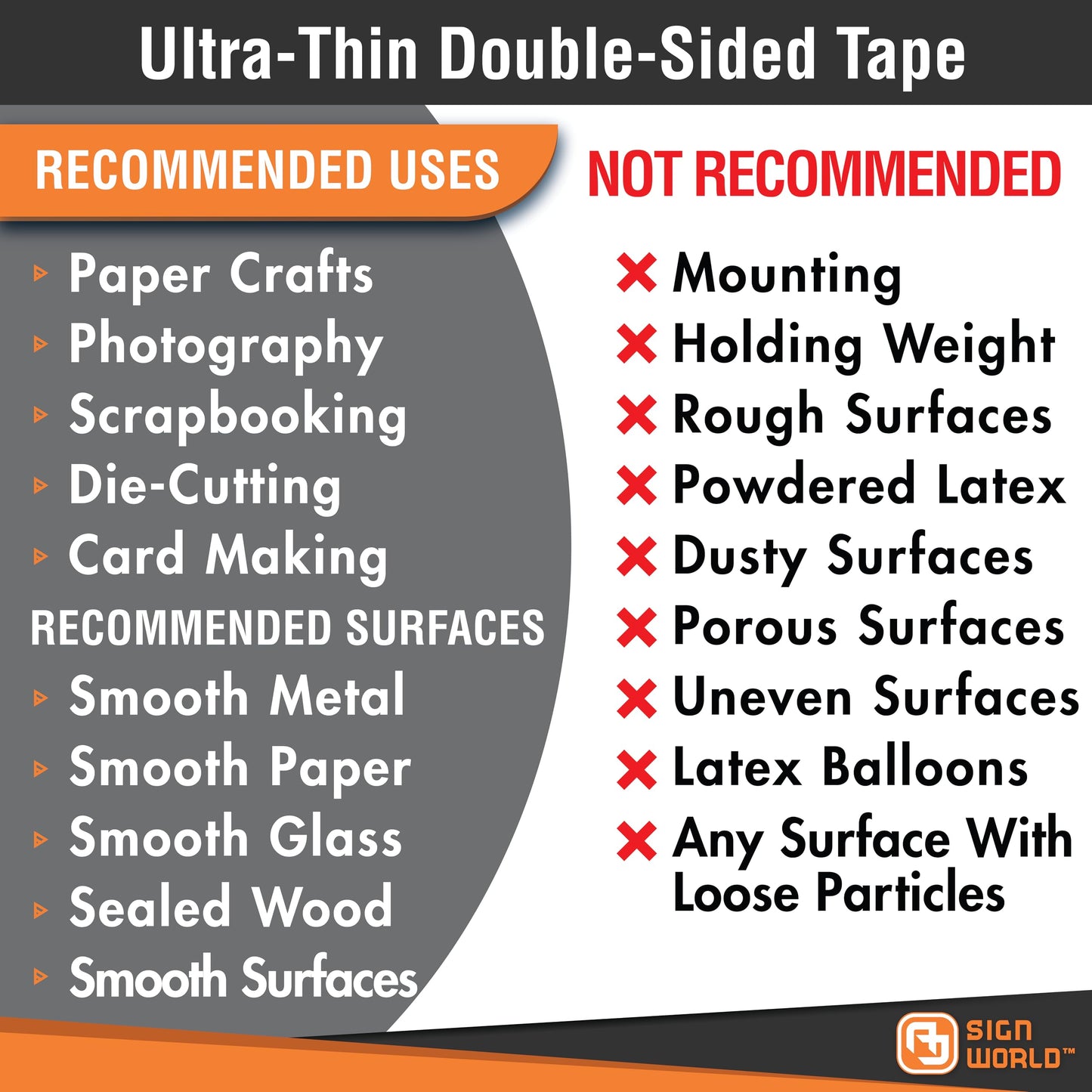 AJ Sign World Best 11" Ultra-Thin Permanent Double-Sided Tape for Arts, Crafts, Die Cutting, Photography, Scrapbooking, Tear-by-Hand, Documents, All Purpose (11-Inch by 55 Yards)