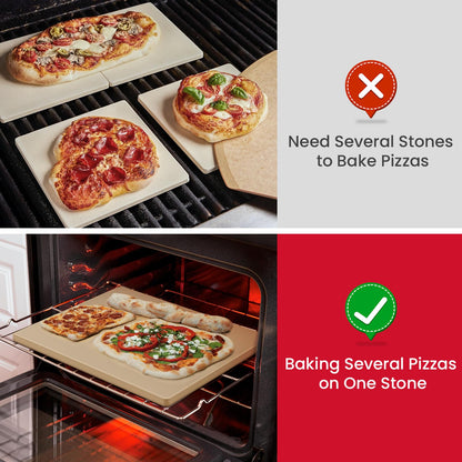 Unicook Large Pizza Stone for Oven 20 Inch, Rectangular Baking Stone 20" x 13.5" x 0.6", Heavy Duty Cordierite Bread Pan, Thermal Shock Resistant, Ideal for Baking Large or 2 Personal Pizzas
