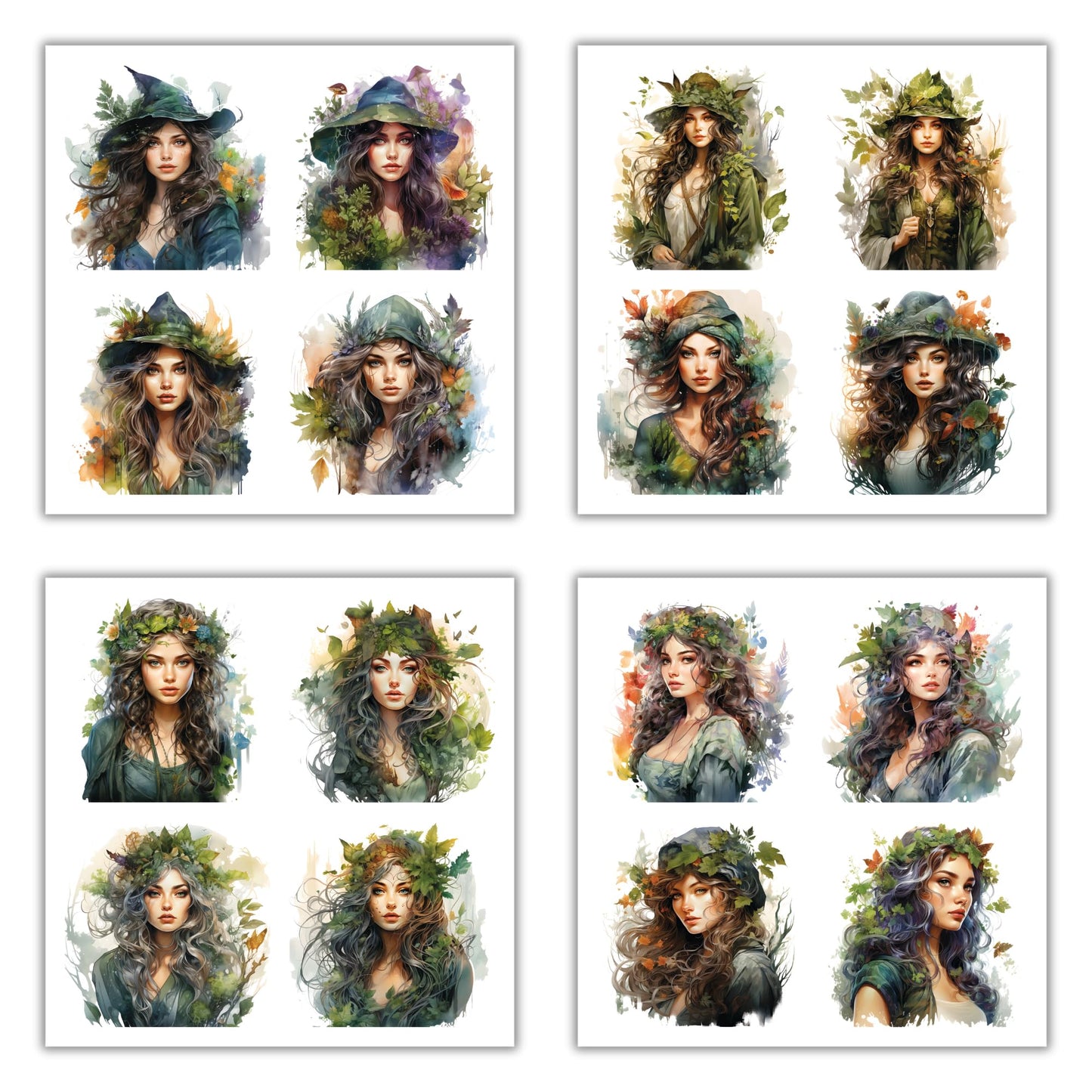 XERE 80 Pcs Mythic Enchantress Women Portraits Scrapbook Stickers Set for Scrapbooking and Journaling Notebooks, Junk Journal Supplies, Sketchbook, Bookmark Making Sticker