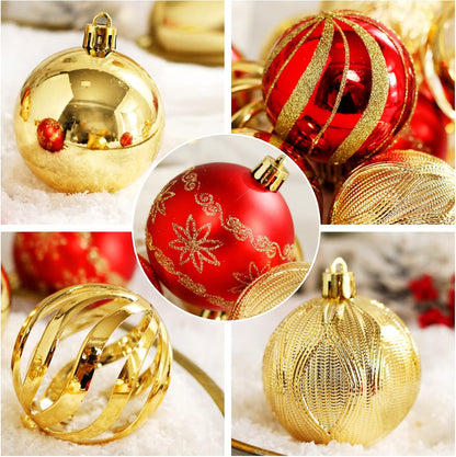 Christmas Ball Ornaments - 30 pcs 2.36" Shatterproof Baubles Set in Red and Gold for Xmas Tree Decorations