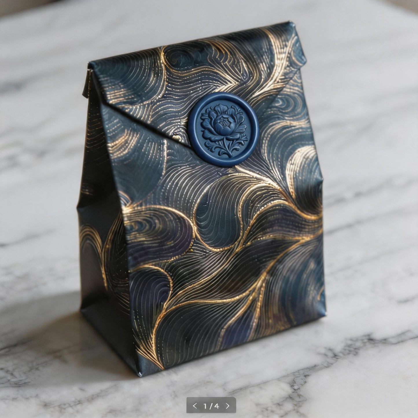 Mceal Wax Seal Stickers - 50 Pcs Peony Celadon Blue 3D Embossed Stickers with Strong Adhesive 30mm/1.18Inches Diameter for Invitation Gift Wrapping Christmas Holiday