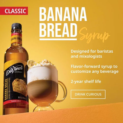 DaVinci Gourmet Banana Bread Syrup - Rich Flavor for Baking & Beverages | 25.4 Fl Oz