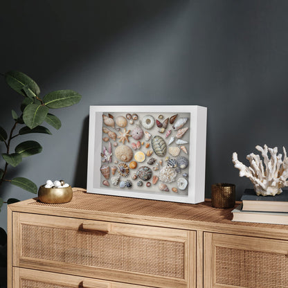 Americanflat 11x14 Shadow Box Frame with Shatter-Resistant Glass - Silhouette Collection - Large Shadow Box Display Case for Tabletop and Wall Display - White with Soft Felt Back