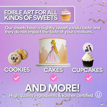 paper2eat Frosting Sheets Premium 8.5“ x 11“ - 3 Count - White Edible Icing Sheets - Kosher Certified