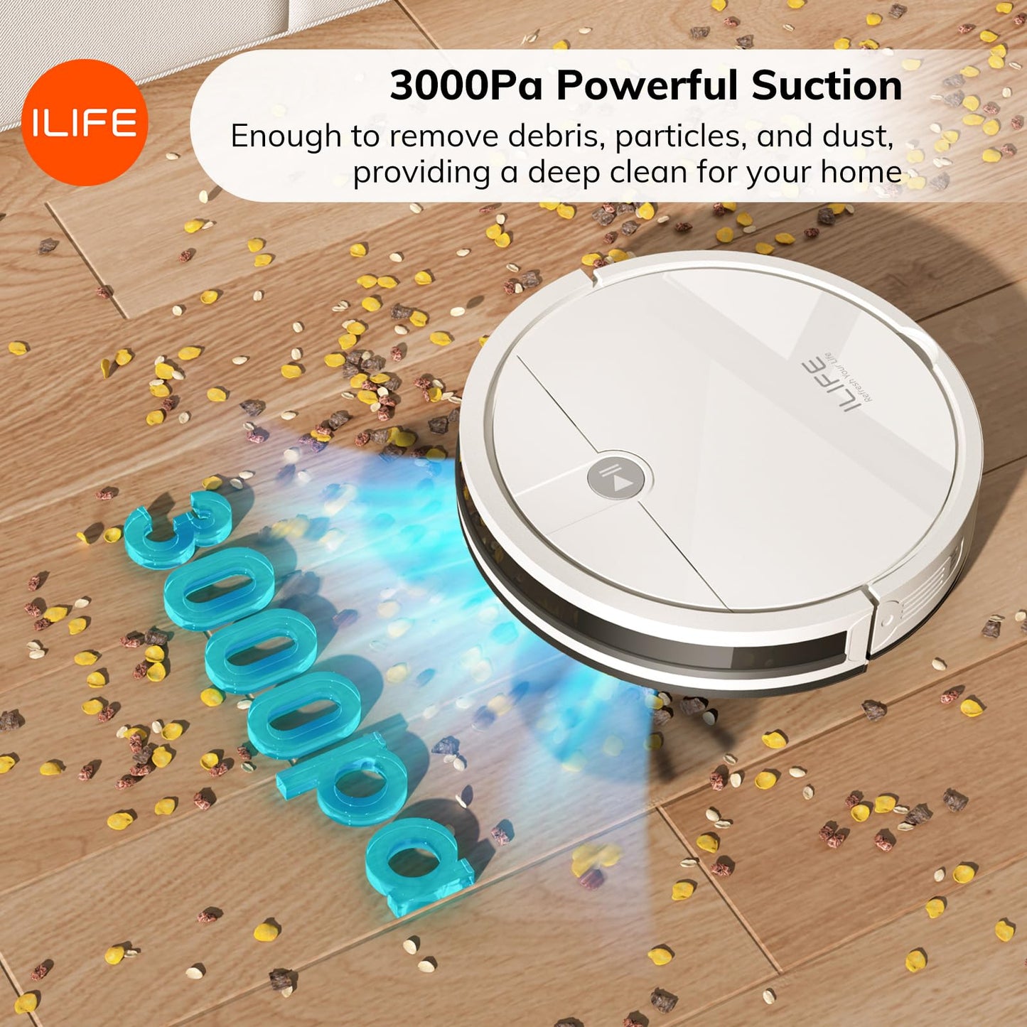 ILIFE A12 Pro Robot Vacuum and Mop Combo, Self Emptying Station for 60 Days, LiDAR Navigation, Home Mapping, No-Go Zones, 2.4G WiFi/App/Alexa/Remote Control, for Hard Floors, 110V