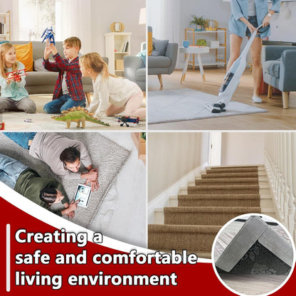 Rug Carpet Non Slip Grippers, 24Pcs Large Carpet Tape Pads, Reusable Strong Adhesive for Floor