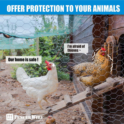 Fencer Wire 20 1-Inch (4 50 Gauge Chicken Wire Fence, Galvanized Poultry Hexagonal Netting Crafting, Chicken Coops