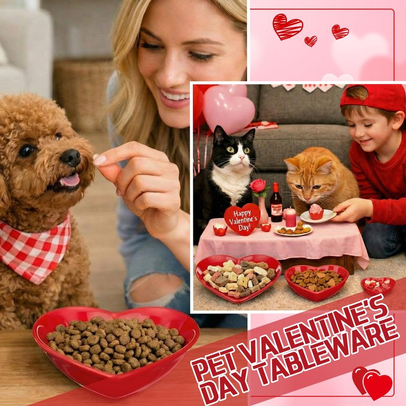 Suclain Valentines Day Red Heart Shaped Ceramic Plate Set of 3 Heart Dinner Dishes 3.15″ 4.92″ 7.09″ Platter for Dish Dessert Salad Bowl for Valentine‘S Day Party Supply Microwave Dishwasher Safe