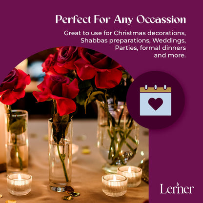 Lerner Clear Tea Lights Candles Bulk - 4.5 Hour Clear Cup Tealight 50 Pack - Consistent Smkless Clean Burning - Holiday, Wedding, Spa, Emergency and Home Decoration Candles