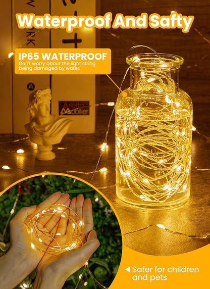 Skiennix Fairy Lights - 200 LED Waterproof String Lights with Remote & Timer | 66 Feet for Bedroom & Party Decor