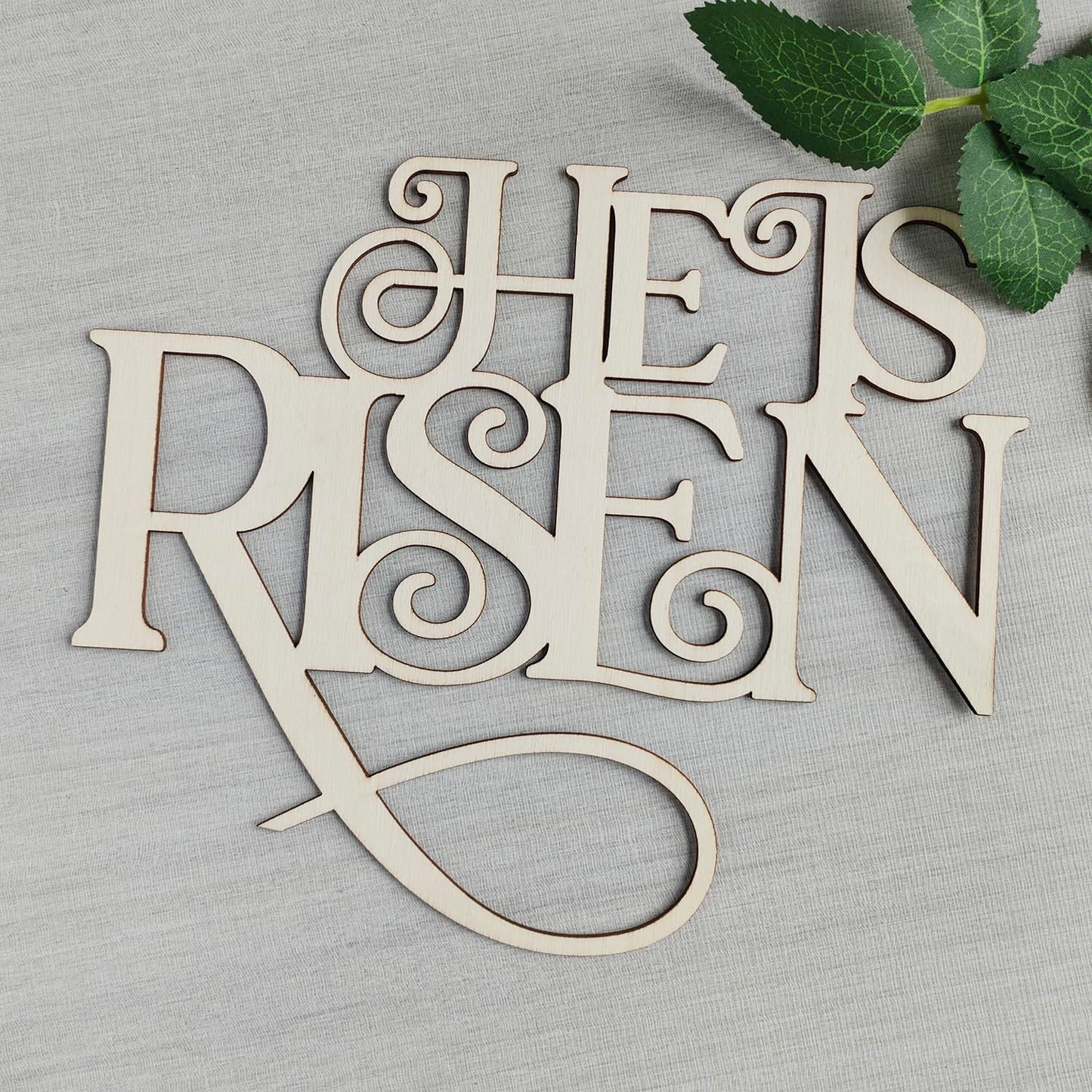 6 Pack 8 Inch Wood He is Risen Letters Cutouts Wood He is Risen Signs Wooden He is Risen Hanging Ornaments DIY He is Risen Wall Decor for Home Party Decoration