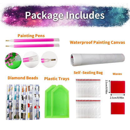 JYLMOOD Cartoon Diamond Painting Kits for Adults 5D Diamond Art Kits for Beginner,DIY Full Drill Diamond Rhinestone with Tools Accessories for Home Wall Decor Christmas 12x35inch