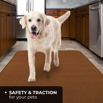 House, Home and More Skid-Resistant Carpet Runner - Toffee Brown, 4 Feet x 27 Inches