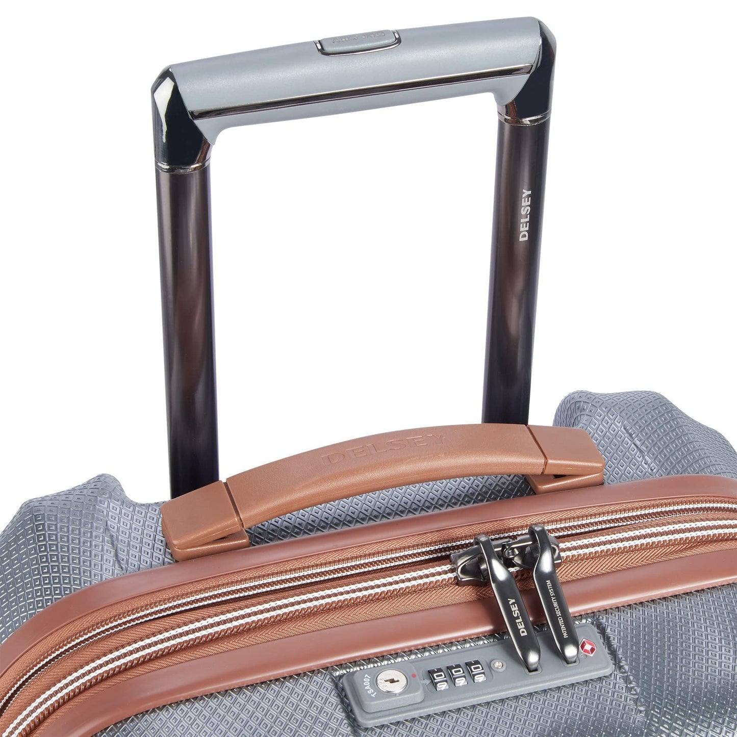 DELSEY PARIS St. Tropez Hardside Expandable Luggage with Spinner Wheels, Graphite, Checked-Medium 24 Inch