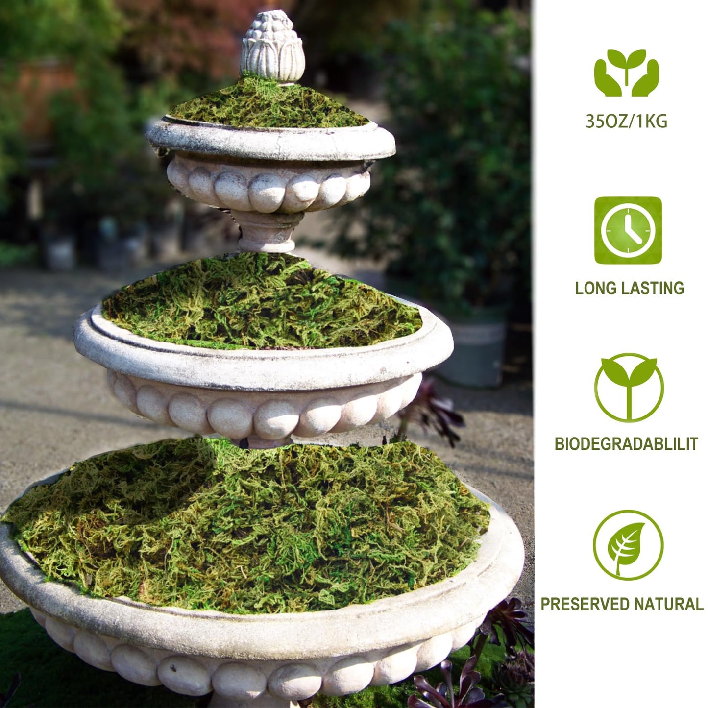 ZYAPA 35 OZ Moss for Potted Plants Fake Moss for Fake Plants,Artificial Moss for Crafts,Faux Moss for Fake Plants Decroative Moss Artificial Green Moss