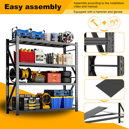 PLMFJQK 2 Sets Storage Shelves with Pegboard,59" W 24" D Heavy Duty Garage Shelving Units and Storage,Metal Shelving Adjustable Shelves,Garage Storage Rack,Industrial Utility Shelf Organization