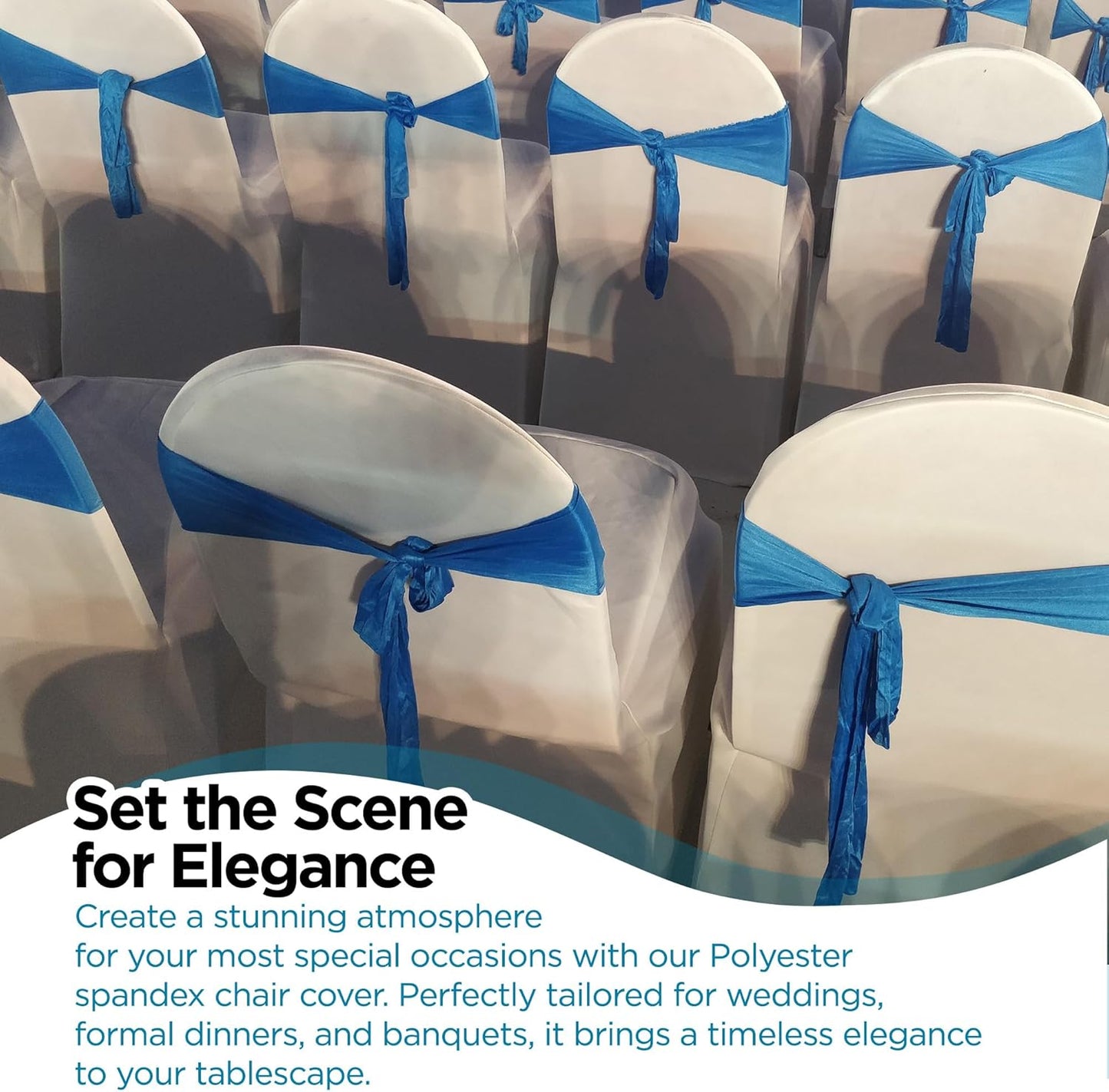 1 Spandex Folding Chair Covers with Arched Front Design - Durable and Stylish Slipcovers for Wedding Receptions