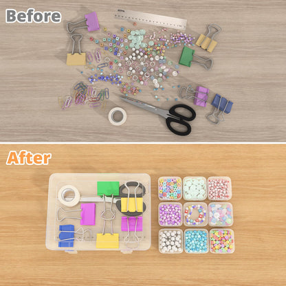 Mathtoxyz Bead Organizer Box, 30Pcs Small Beads Organizers and Storage Plastic Cases Mini Clear Dimond Storage Containers Boxes with Hinged Lid and Rectangle for Bracelet Making DIY Jewelry Craft Nail