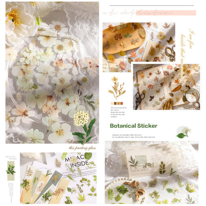 Maxleaf Pressed Flower Stickers Set, 270PCS Dried Flowers Waterproof Stickers Decals Floral Botanical Journaling Stickers for Scrapbook Supplies Junk Journal Bullet Journals Planner Laptops Art Crafts