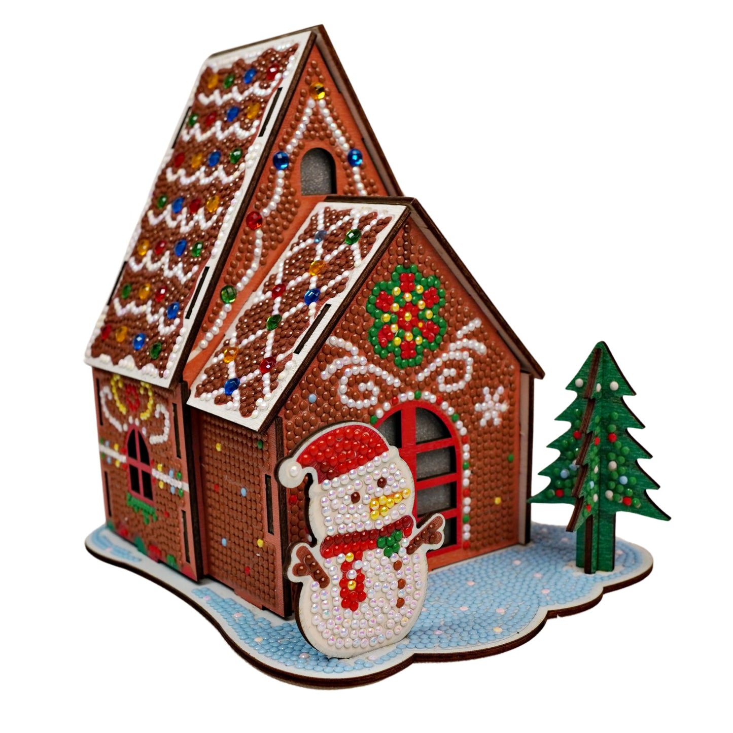 Party Ready 3D Diamond Painting Gingerbread House Christmas Cabin Kit – DIY Holiday Décor, Full Drill Mosaic Art, Festive Craft Kit (Gingerbread House)