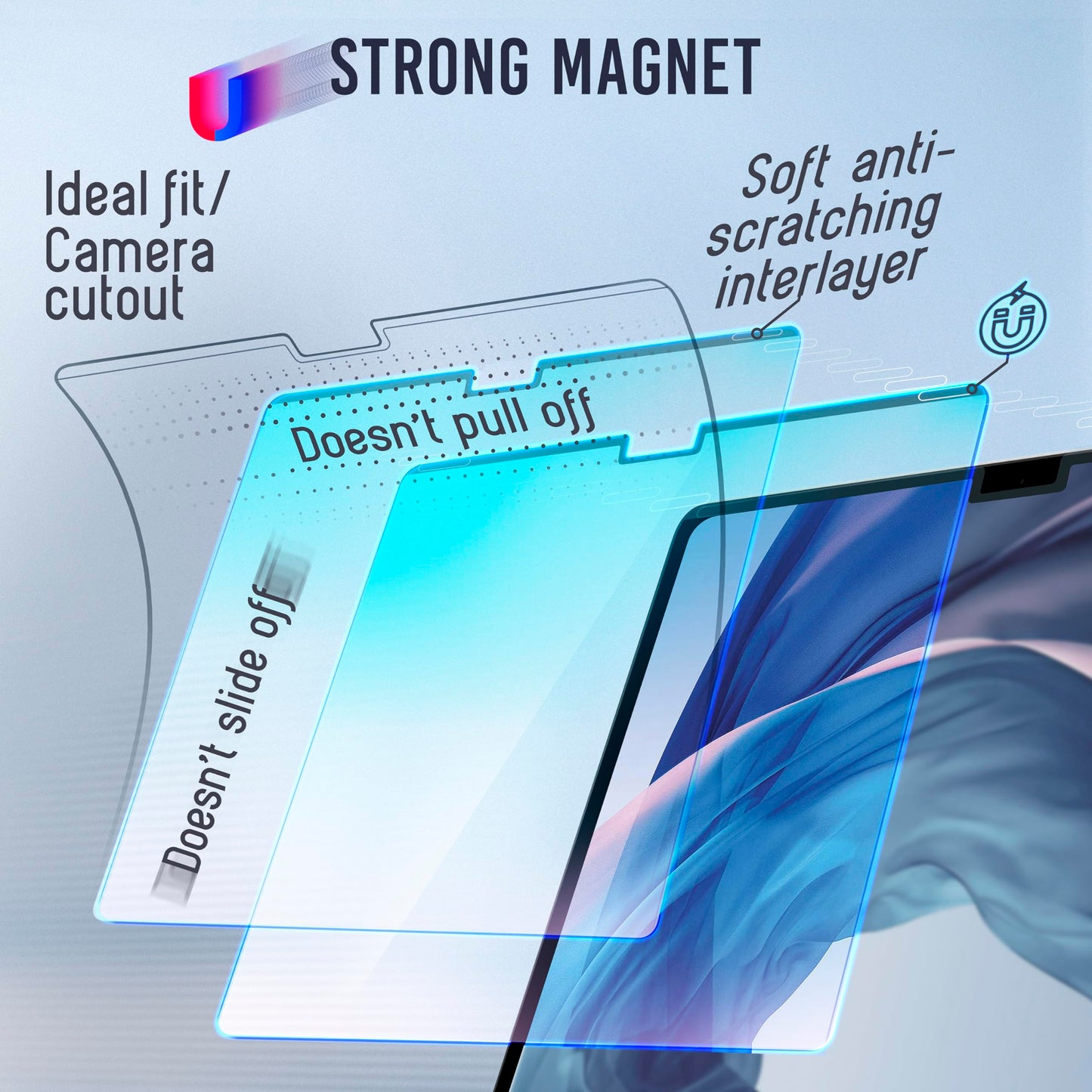 VINTEZ Magnetic Blue Light Screen Protector Compatible With MacBook Pro 14" 2021, 2022, 2023, 2024, M1, M2, M3, M4 Anti Blue Light Blocking Filter for Laptop