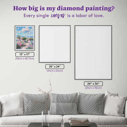 DIAMOND ART CLUB Impressionist Desert Scene Diamond Painting Kit, Fun DIY Crafts for Adults, Round Diamond Art Canvas, 13" x 17" (33 cm x 42.7 cm)