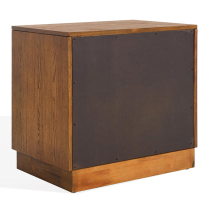 SAFAVIEH Couture Collection Deirdra Medium Oak 1-Drawer 1- Shelf Nightstand (Fully Assembled)