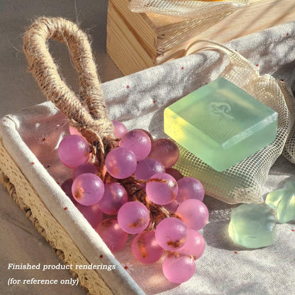 DIY Grape Soap Making Kit for Beginners, Complete Handmade Craft Set with Molds, Jute Rope, Mica Powder, Natural Soap Base & Tools Home Decor, Gift Ready