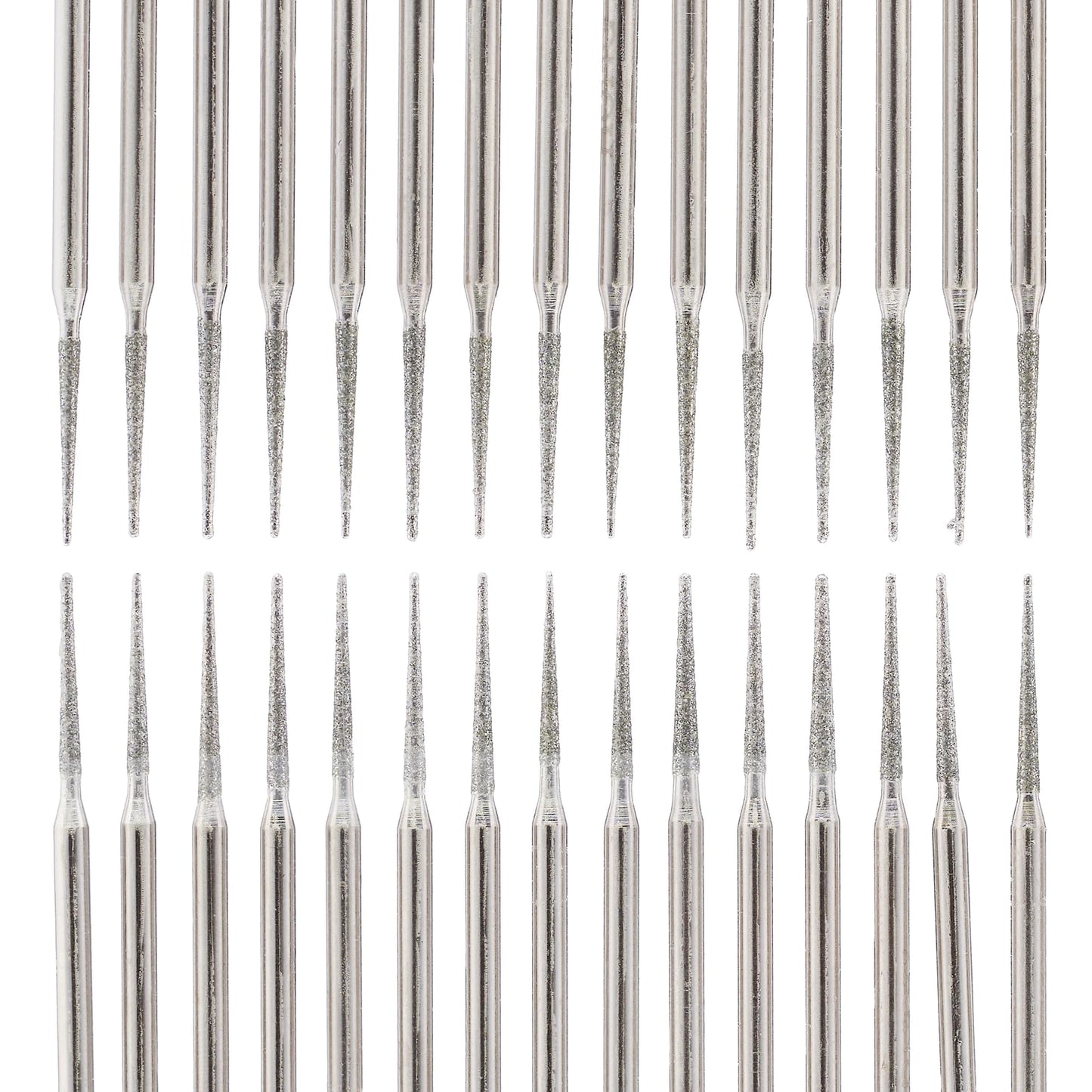 Diamond Tipped Rotary Tool Burr Bits, Tapered Grinder Burr 3/32inch Shank, Grinding Engraving for Stone Carving Tools Pack of 30Pcs
