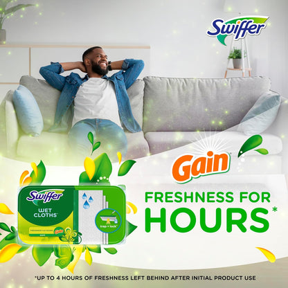 Swiffer Sweep + Mop Wet Pads Refill - All-Purpose Floor Cleaner for Dirt & Dust | Fresh Gain, 36ct