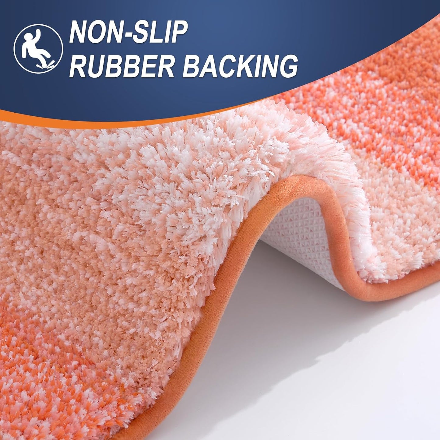 OLANLY Bathroom Rugs - Extra Soft Microfiber Mat | 36x24, Quick Dry, Rubber Backing, Coral Color