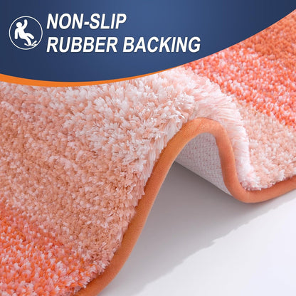 OLANLY Large Bathroom Rugs - Extra Soft Microfiber Mat 40x24 | Quick Dry, Machine Washable, Coral