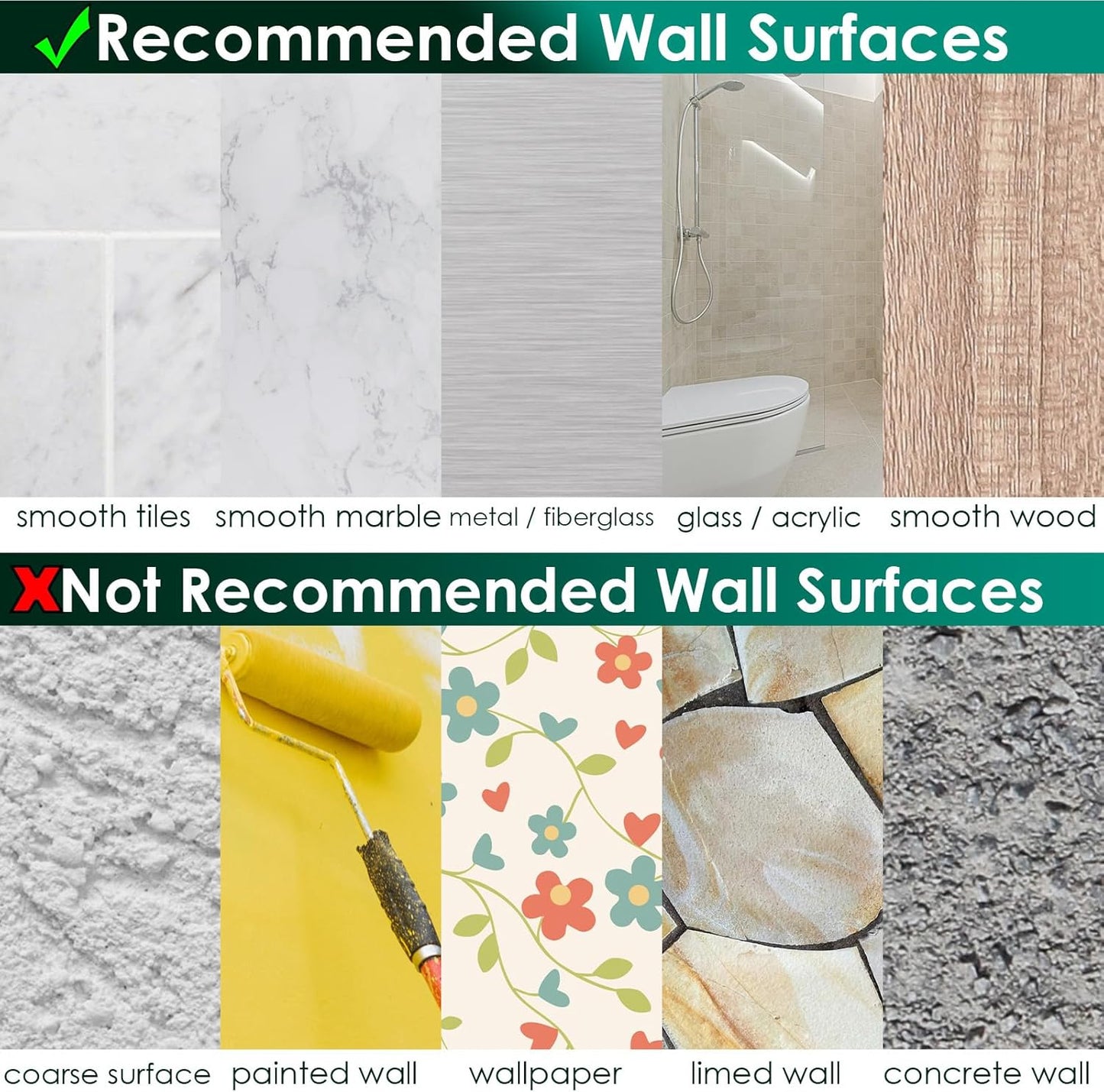12 Pack Upgraded Adhesive Hooks for Wall Mount, Self-Adhesive Corner Shelf Shower Caddy, Waterproof Bathroom & Kitchen