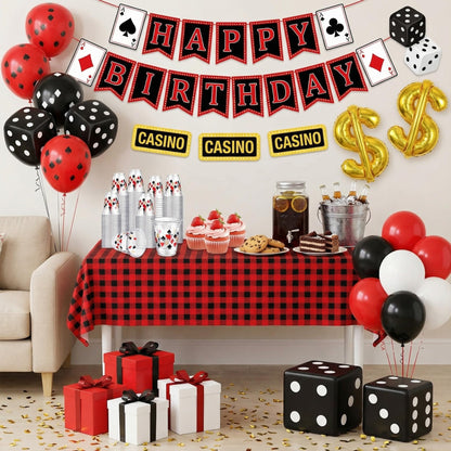 Uiifan 50 Pcs Casino Party Decorations Las Vegas Cups Casino Game Night Party Supplies 12 oz Poker Disposable Plastic Shot Cups for Hot Cold Drinking Office Home Dice Vegas Birthday Favors