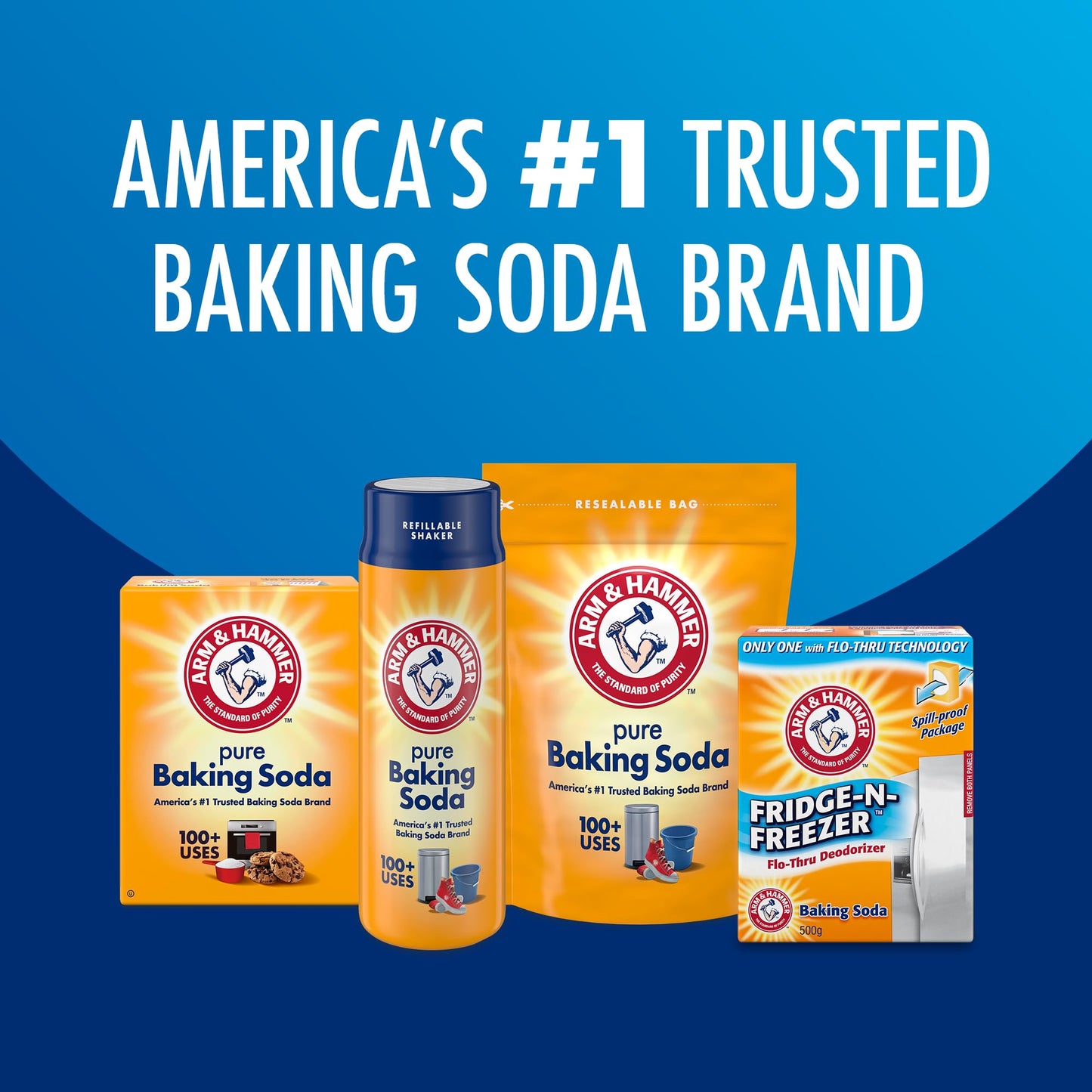 Arm & Hammer Baking Soda Fridge-n-Freezer Odor Absorber, Orange 14 oz, Pack of 12
