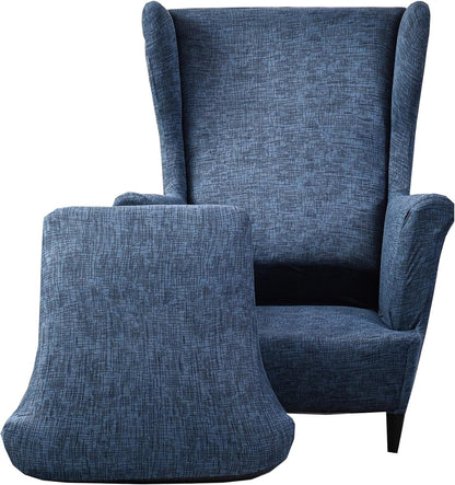 2 Chair,A02 CRFATOP Printed Wing Chair Slipcovers Piece Stretch Wingback Chair Cover Spandex Fabric Wingback Armchair