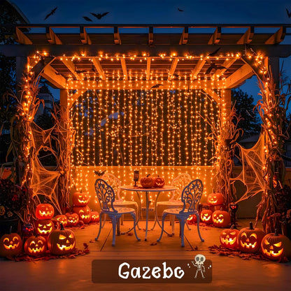 200 6.5ft 6.5ft suddus Color Changing Curtain Lights for Halloween, LED x Hanging String Lights with USB, Curtain Fairy