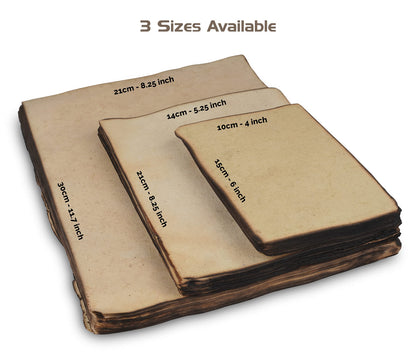 Wanderings Handmade Vintage Deckle Edge Blank Paper with Slightly Burned Edge - 5.8" x 8.3" (A5) - Package of 50 Recycled Paper for Writers, Invitations, Crafts, Memorials, Printmaking - Thick 150 GSM