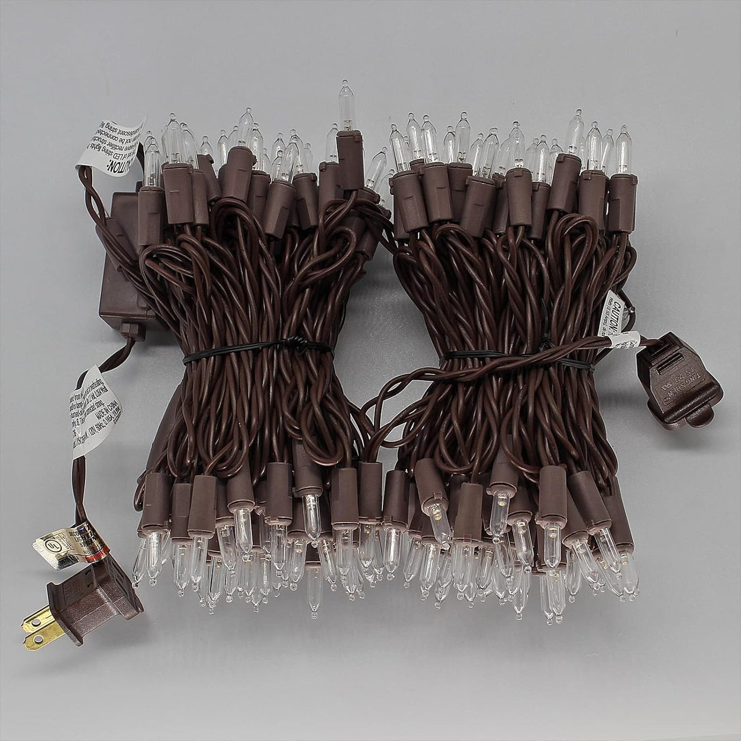 Dazlinli 150 50 LED Warm White Christmas Lights on Brown Wire, Feet Xmas Tree Lights, UL Certified for Outdoor Indoor