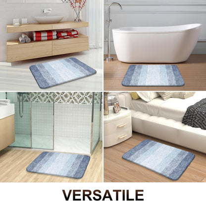 OLANLY Bathroom Runner Rugs - Extra Soft Microfiber, Quick Dry & Machine Washable | 59x24, Blue