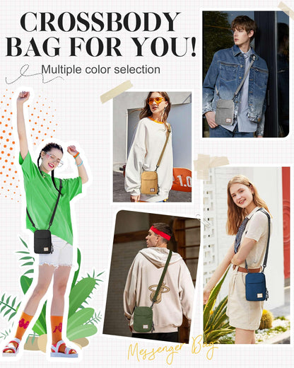 Mini Crossbody Bags Small Shoulder Satchel Bag Neck Pouch Bag for Men and Women